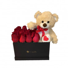 Box 15 Rosas Mas Oso de Peluche